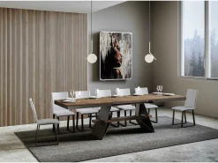 Mesa extensible 90x180/440 cm Baita Evolution Nogal estructura Antracita