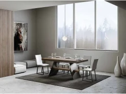 Mesa extensible 90x180/440 cm Baita Evolution Nogal estructura Antracita