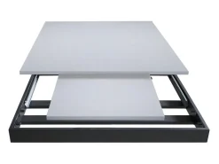 Mesa extensible 90x160/220 cm Bernadette Fresno Blanco estructura Antracita