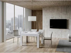 Mesa extensible 90x120/180 cm Bibi Blanco Espatulado