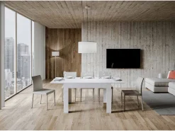 Mesa extensible 90x120/180 cm Bibi Blanco Espatulado
