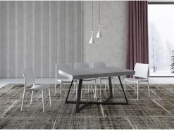 Mesa extensible 140/244x90 cm Booster cemento patas antracita
