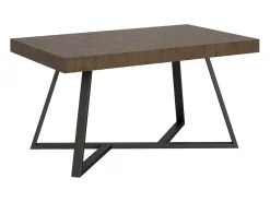 Mesa extensible 140/400x90 cm Booster nogal patas antracita