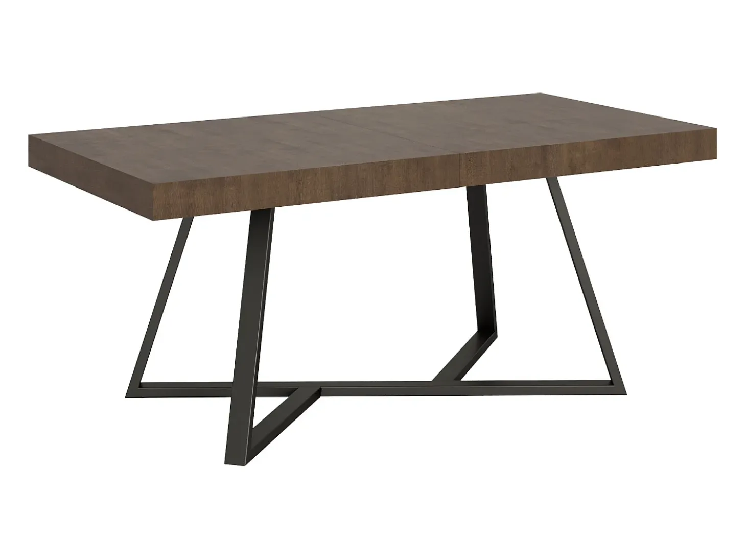 Mesa extensible 200/304x90 cm Booster efecto madera nogal patas antracita