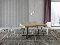 Mesa extensible 140/244x90 cm Booster roble natural patas antracita
