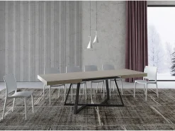 Mesa extensible 140/244x90 cm Booster cachemira patas antracita