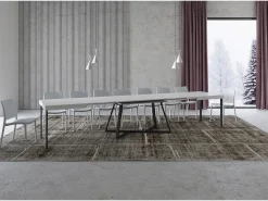 Mesa extensible 140/400x90 cm Booster fresno blanco patas antracita