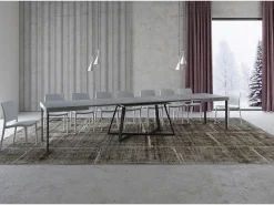 Mesa extensible 160/420X90 cm Booster cemento patas antracita