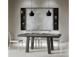 Mesa extensible 90x180/440 cm Bridge Evolution Cemento estructura Antracita