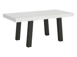 Mesa extensible 90x180/284 cm Bridge Fresno Blanco estructura Antracita