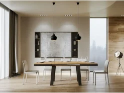 Mesa extensible 90x120/380 cm Bridge Evolution Roble Natural estructura Antracita