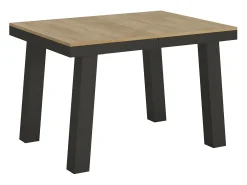 Mesa extensible 90x120/224 cm Bridge Evolution Roble Natural estructura Antracita