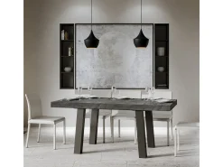 Mesa extensible 90x160/264 cm Bridge Cemento estructura Antracita