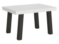 Mesa extensible 90x140/400 cm Bridge Fresno Blanco estructura Antracita