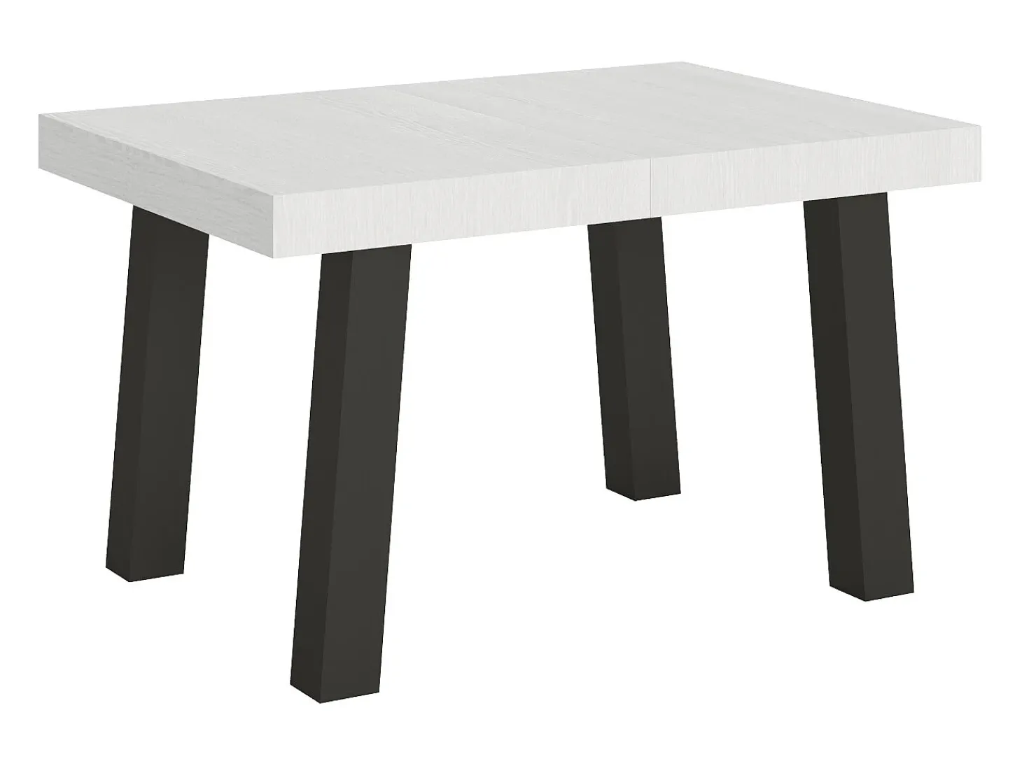 Mesa extensible 90x140/400 cm Bridge Fresno Blanco estructura Antracita