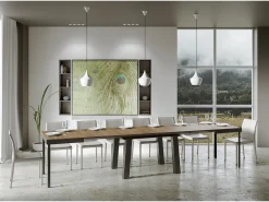 Mesa extensible 90x180/440 cm Bridge Evolution Nogal estructura Antracita