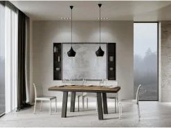 Mesa extensible 90x180/440 cm Bridge Evolution Nogal estructura Antracita