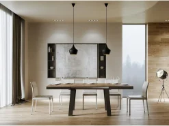 Mesa extensible 90x180/440 cm Bridge Evolution Nogal estructura Antracita