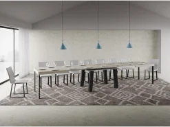 Mesa extensible 90x200/460 cm Bridge Cachemira estructura Antracita