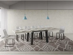 Mesa extensible 90x200/460 cm Bridge Cachemira estructura Antracita