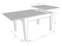 Mesa extensible 90x120/180 cm Cico Mix tapa Fresno Blanco patas Nogal