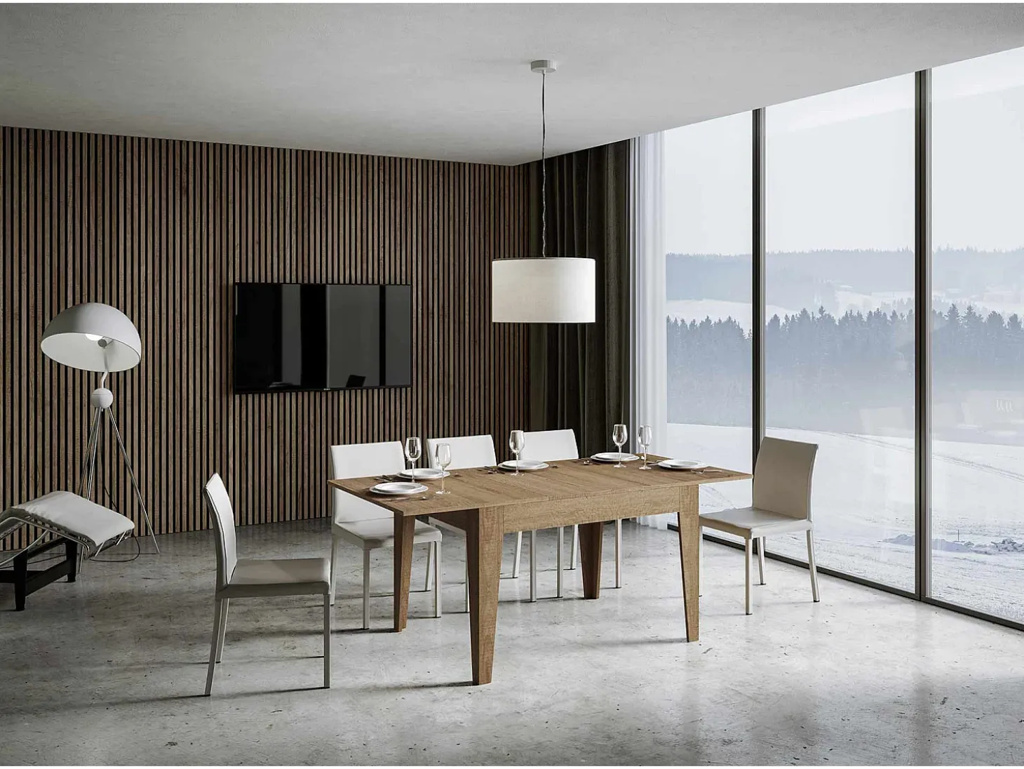 Mesa extensible 90x120/180 cm Cico Roble Natural
