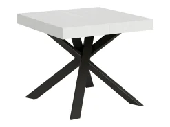 Mesa extensible 90/194x90 cm Clerk fresno blanco patas antracita
