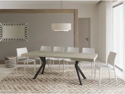 Mesa extensible 120/224x90 cm Dolcezza cachemira patas antracita