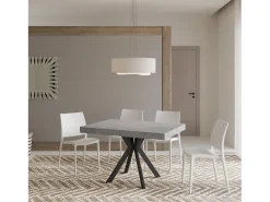 Mesa extensible 120/204x80 cm Dolcezza efecto cemento patas antracita