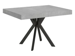 Mesa extensible 120/204x80 cm Dolcezza efecto cemento patas antracita