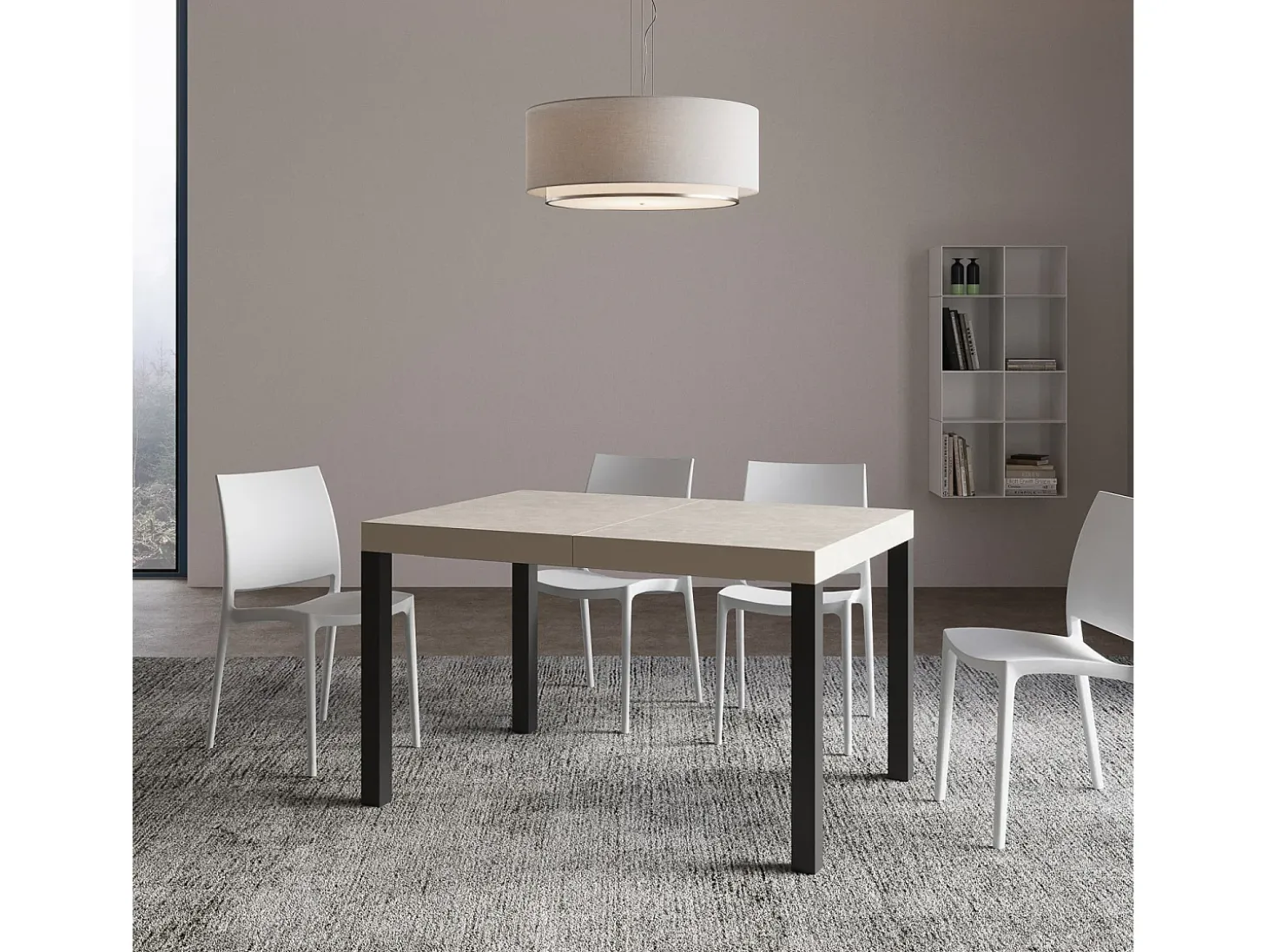 Mesa extensible 120/224x90 cm Everyday cachemira patas antracita