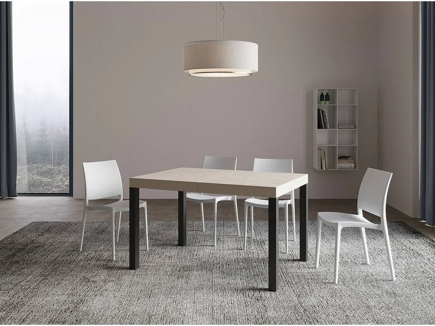 Mesa extensible 120/224x90 cm Everyday cachemira patas antracita