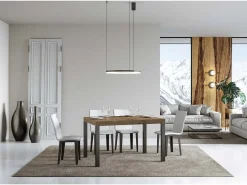 Mesa extensible 90x140/400 cm Everyday Premium Roble Natural estructura Antracita