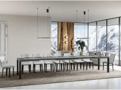 Mesa extensible 140/400x90 cm Everyday cemento patas antracita
