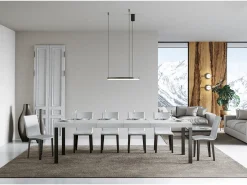 Mesa extensible 90x160/420 cm Everyday Premium Fresno Blanco estructura Antracita
