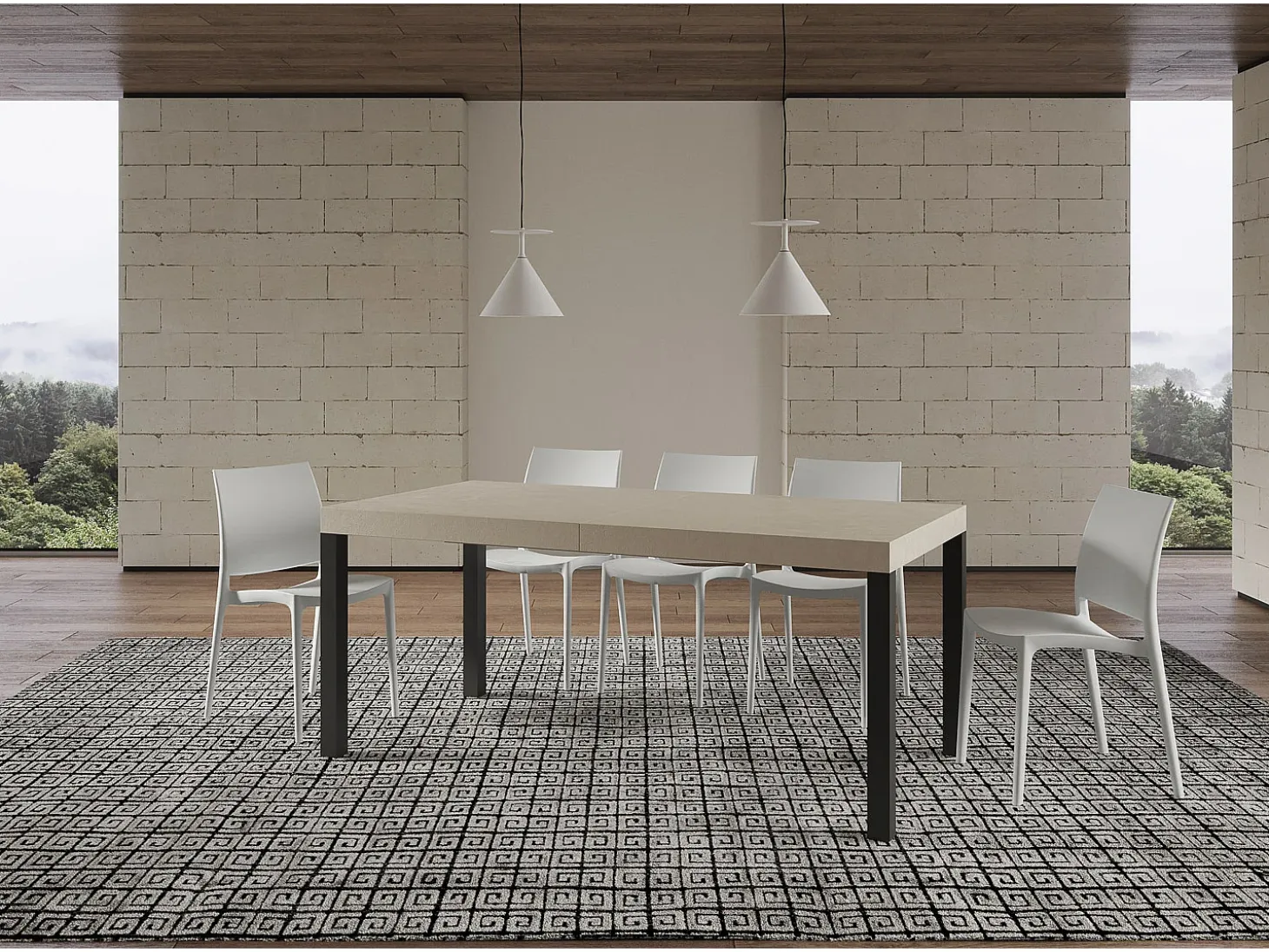 Mesa extensible 200/460x90 cm Everyday cachemira patas antracita