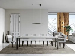 Mesa extensible 180/284x90 cm Everyday Evolution fresno blanco estructura et patas antracita