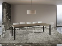 Mesa extensible 80x160/244 cm Everyday Gris Paloma estructura Antracita