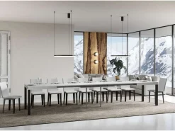Mesa extensible 180/440x90 cm Everyday fresno blanco patas antracita