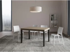 Mesa extensible 90x140/244 cm Everyday gris paloma patas antracita