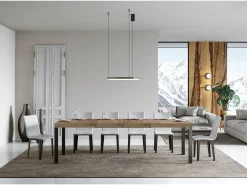 Mesa extensible 120/380x90 cm Everyday Premium roble natural con patas antracita