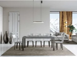 Mesa extensible 200/304x90 cm Everyday cemento patas antracita