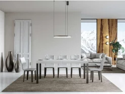 Mesa extensible 180/284x90 cm Everyday Premium fresno blanco patas antracita