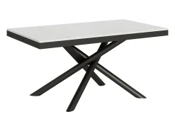Mesa extensible 90x160/264 cm Famas Evolution Fresno Blanco estructura Antracita