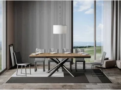 Mesa extensible 90x120/224 cm Famas Evolution Roble Natural estructura Antracita