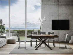 Mesa extensible 90x180/440 cm Famas Evolution Nogal estructura Antracita