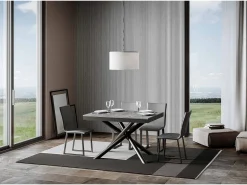 Mesa extensible 90x120/224 cm Famas Evolution Cemento estructura Antracita