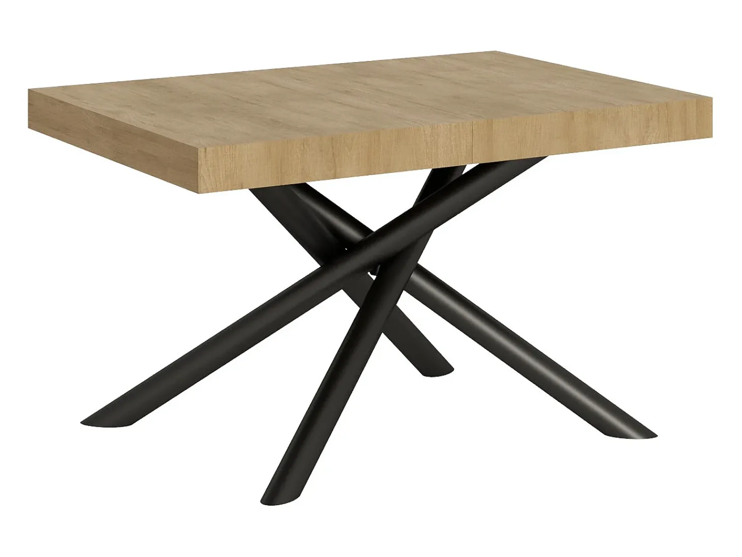 Mesa extensible 90x140/244 cm Famas Roble Natural estructura Antracita