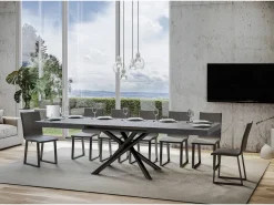 Mesa extensible 90x180/440 cm Famas Cemento estructura Antracita