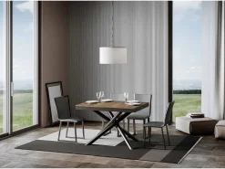 Mesa extensible 90x120/380 cm Famas Evolution Nogal estructura Antracita